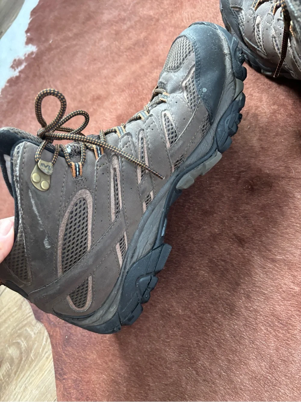 Merrell  Men's Moab 2 Mid Waterproof size 14 brown and orange